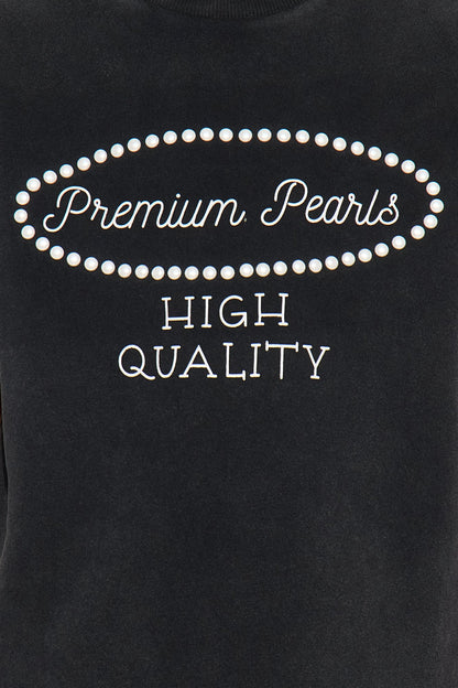 Mini Tyson Premium Pearls Short Sleeve Tee - Black Wash