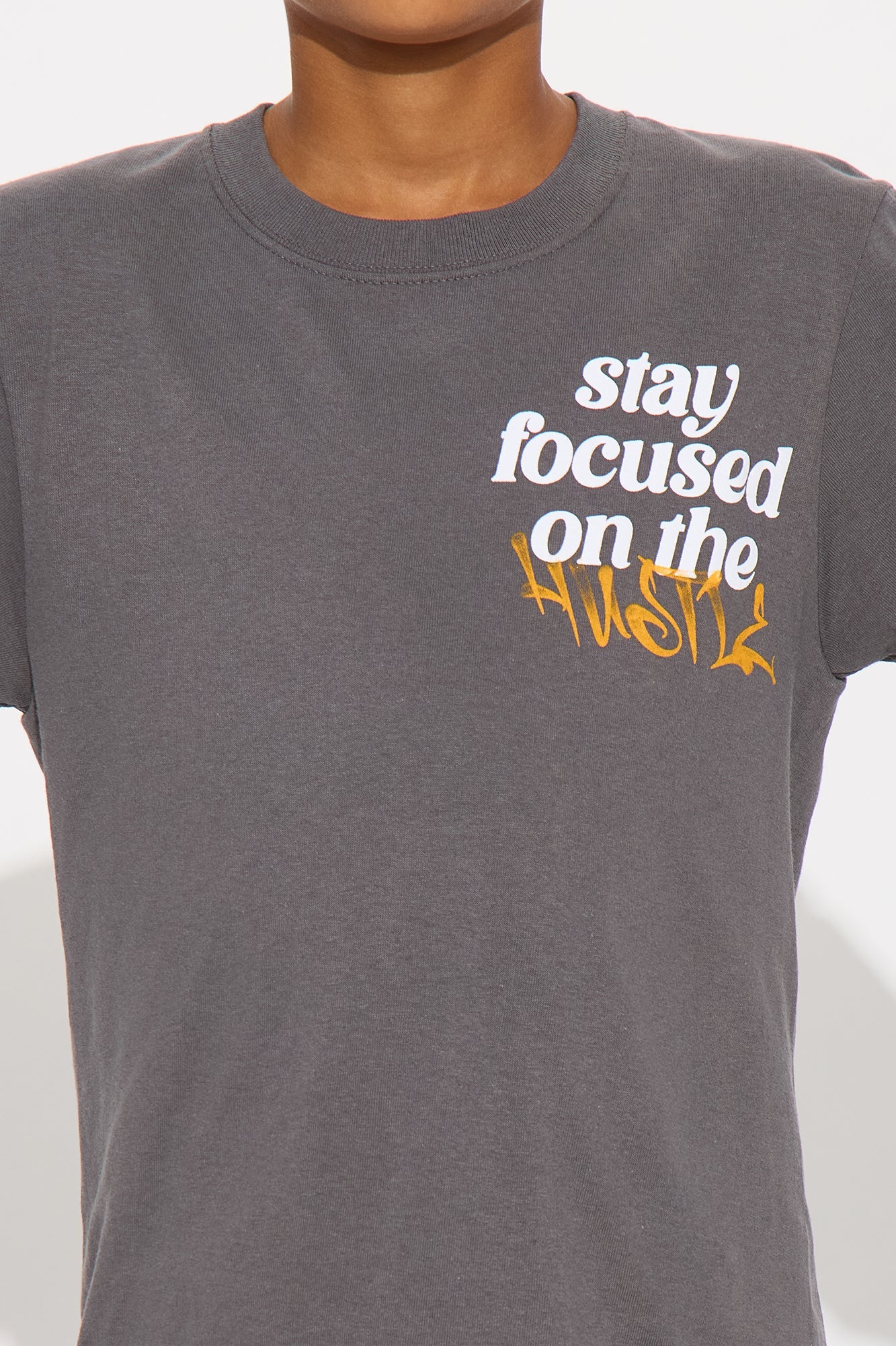 Mini Focused On The Hustle Short Sleeve Tee - Charcoal