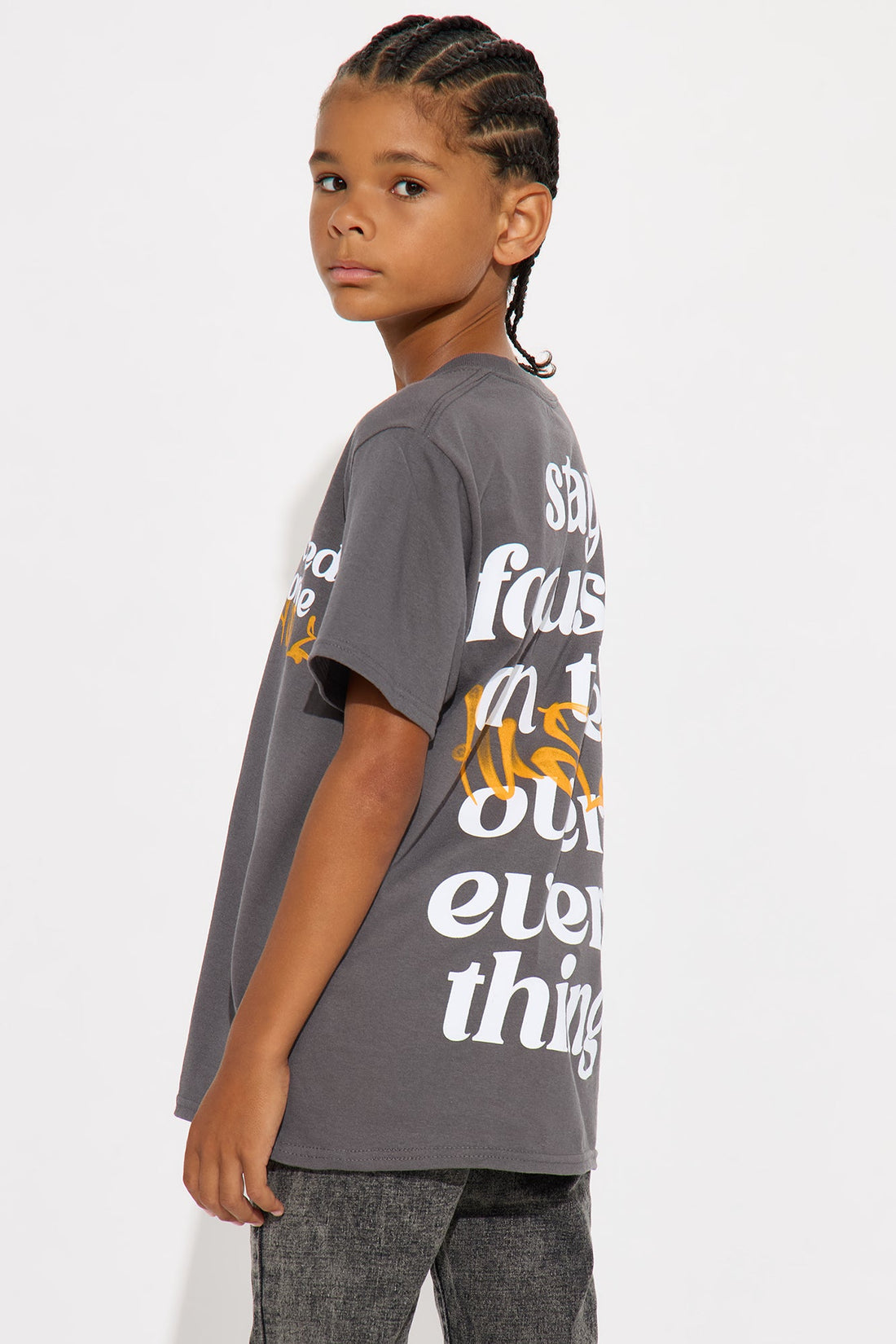 Mini Focused On The Hustle Short Sleeve Tee - Charcoal