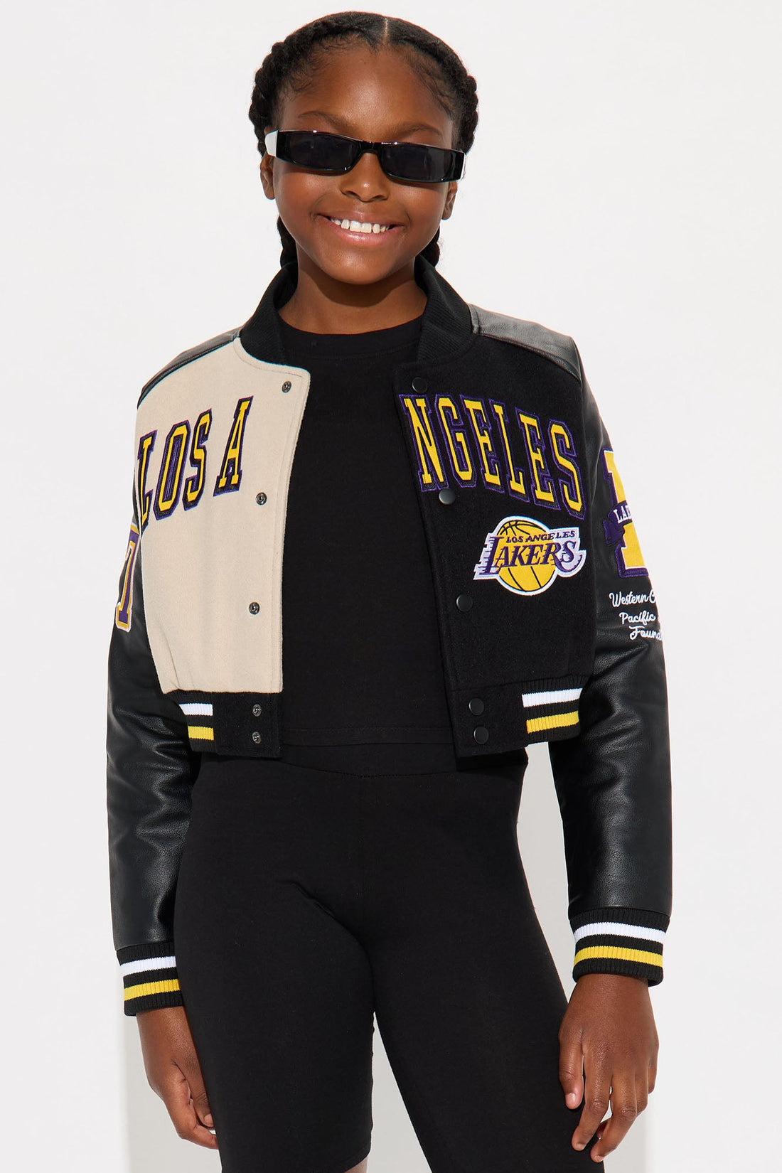 Mini Lakers Buzzer Beater Bomber Jacket - Black/combo