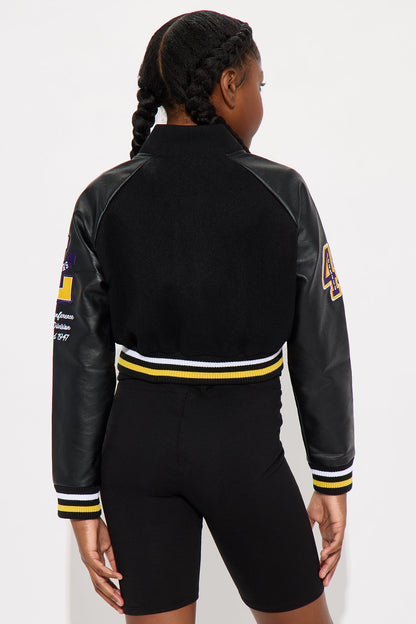 Mini Lakers Buzzer Beater Bomber Jacket - Black/combo