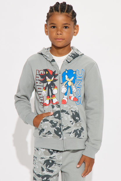 Mini Sonic and Shadow Camo Jogger Pant Set - Silver
