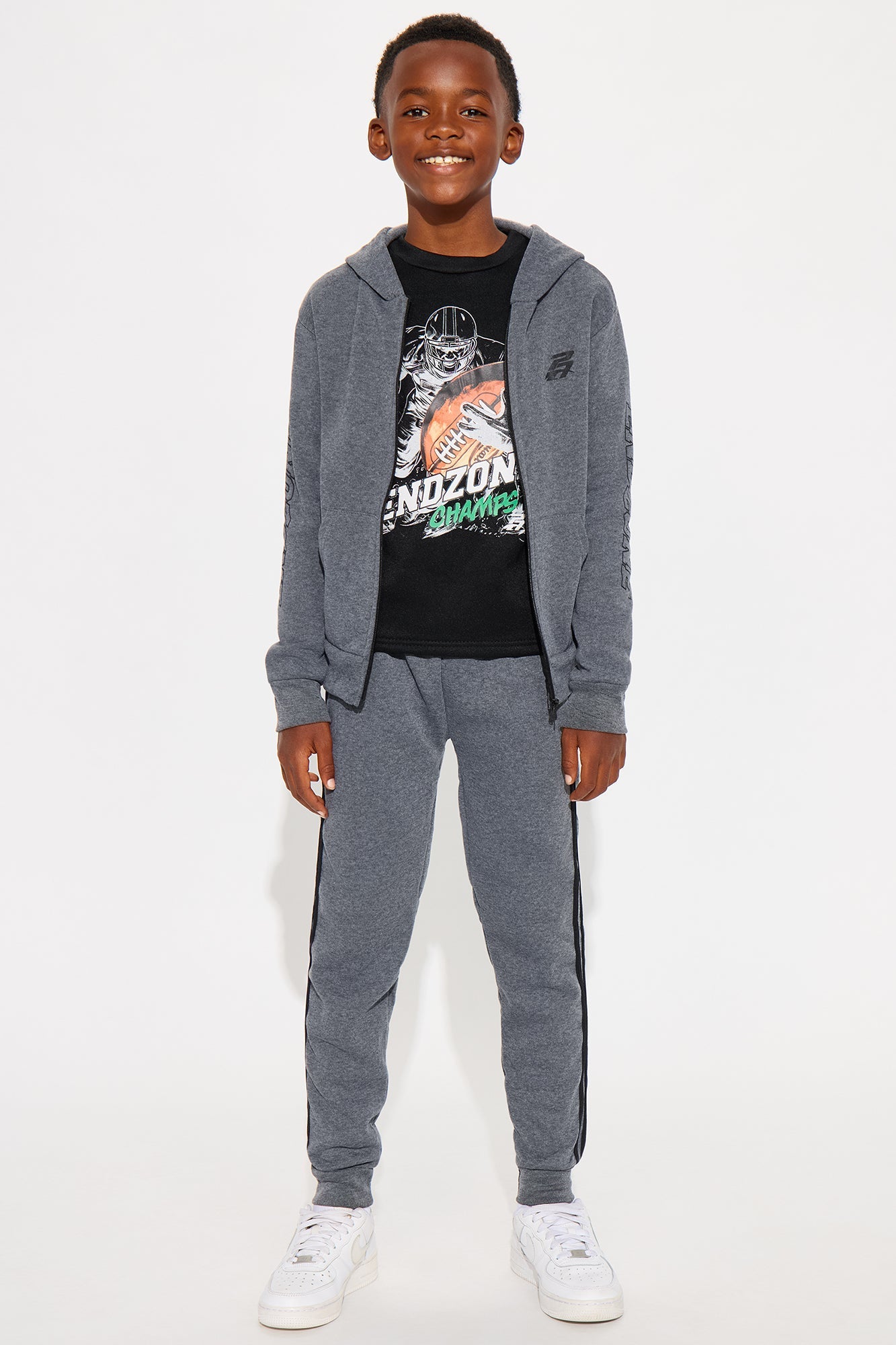 Mini Endzone Champs 3 Piece Jogger Pant Set - Grey/combo