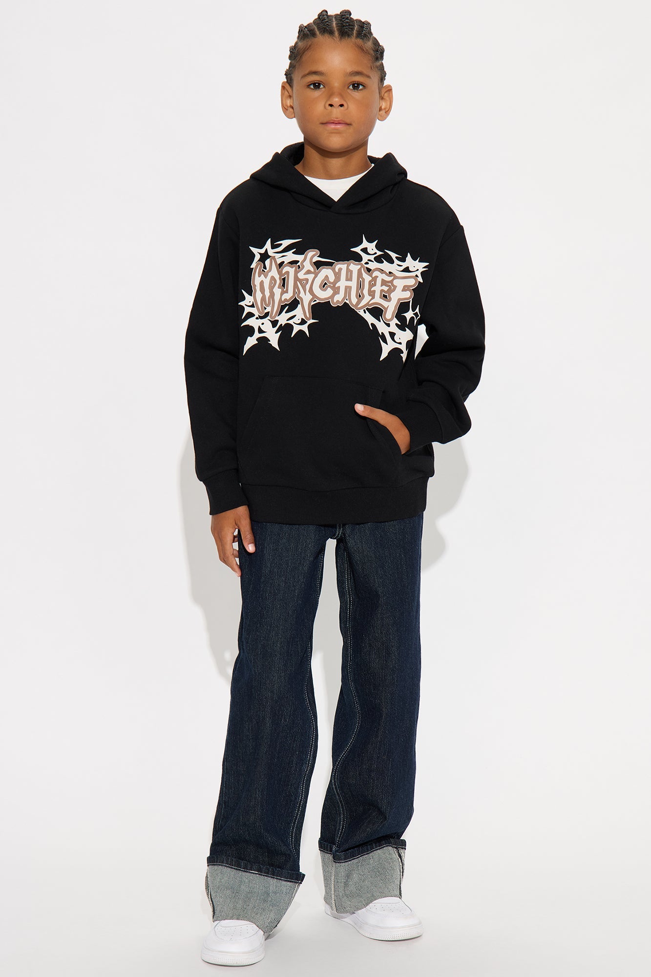 Mini Tyson Mischief Oversized Hoodie - Black