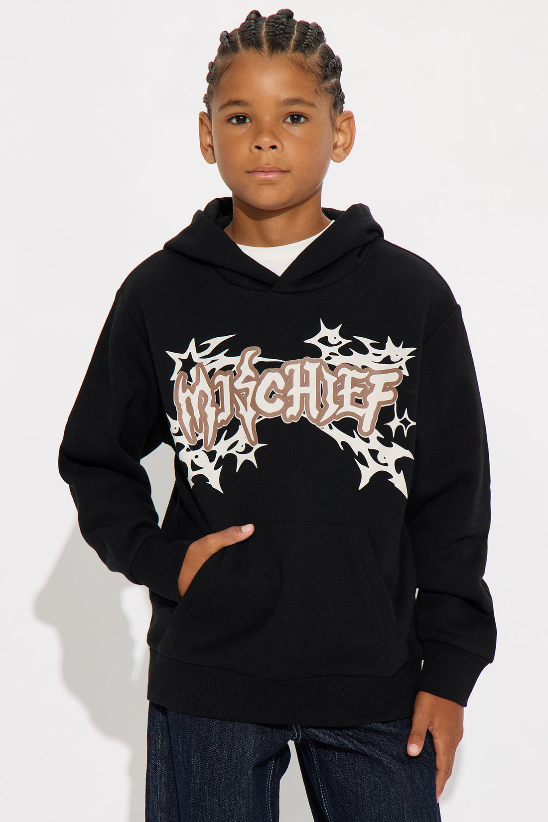 Mini Tyson Mischief Oversized Hoodie - Black