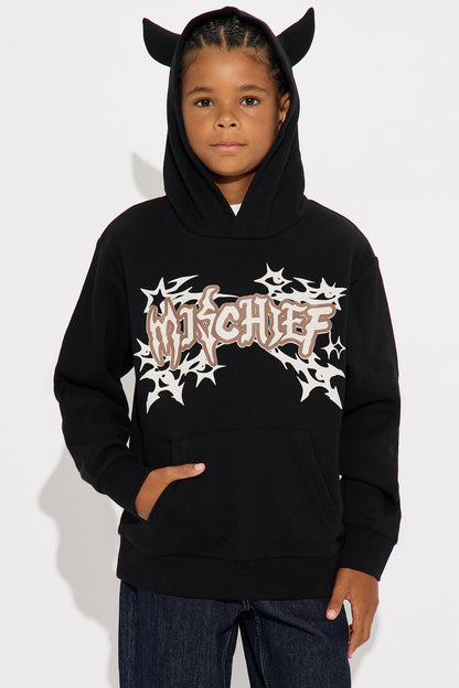Mini Tyson Mischief Oversized Hoodie - Black