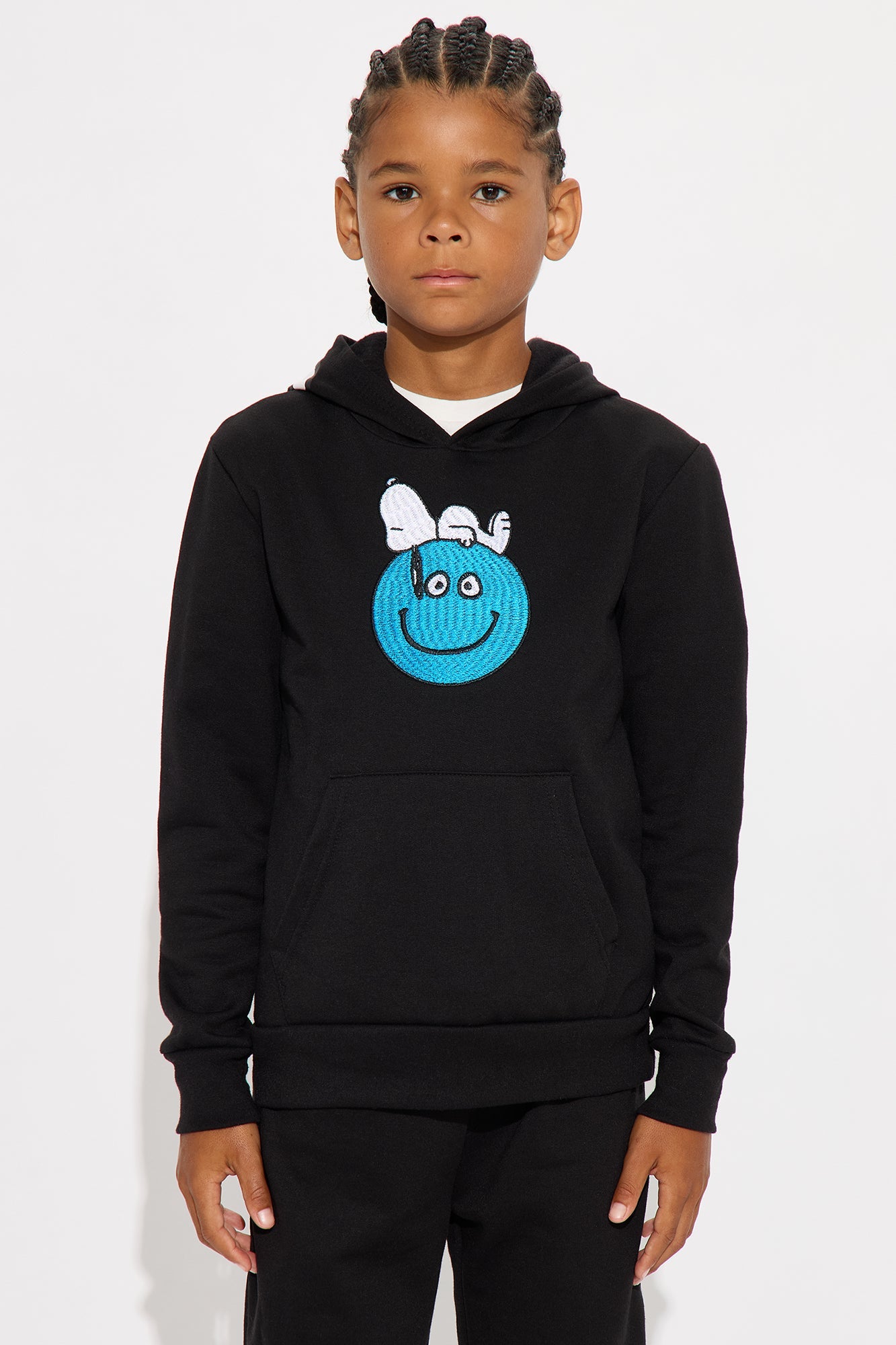 Mini Snoopy Hoodie And Jogger Pant Set - Black