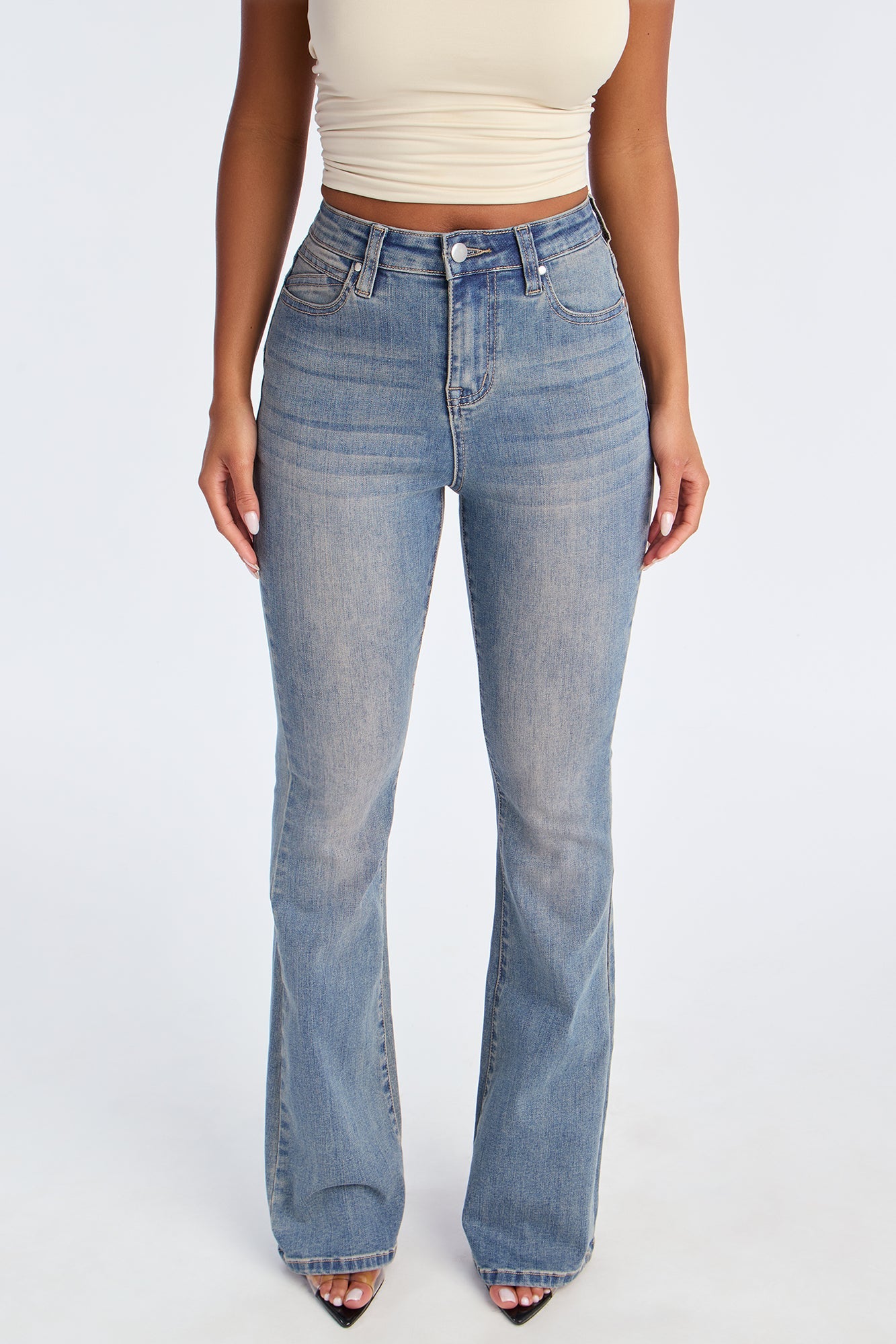 Classic Compression Sculpt Flare Jeans - Vintage Wash