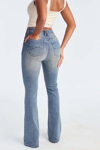 Classic Compression Sculpt Flare Jeans - Vintage Wash