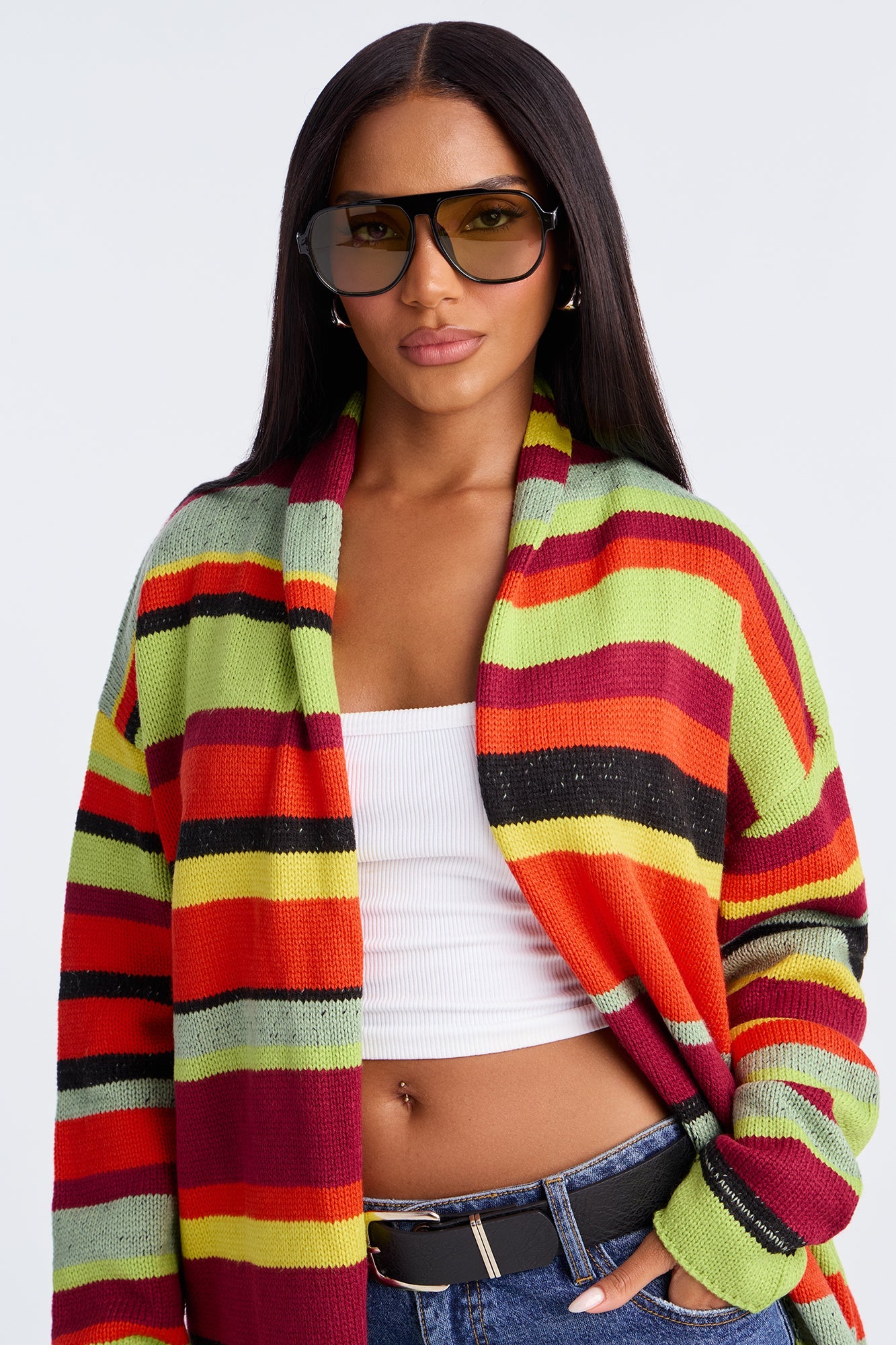 The Rainbow Colorblock Cardigan - Multi Color