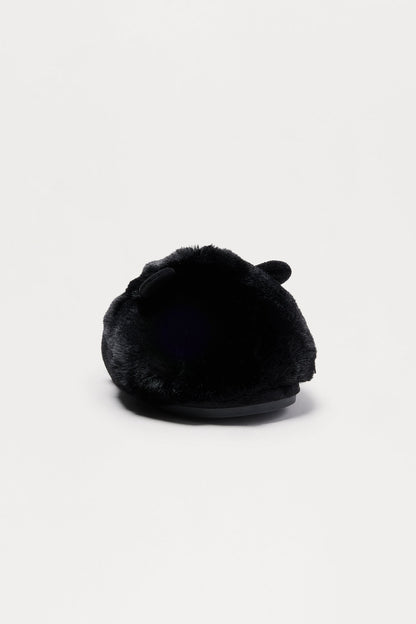 Fifi Faux Fur Slippers - Black
