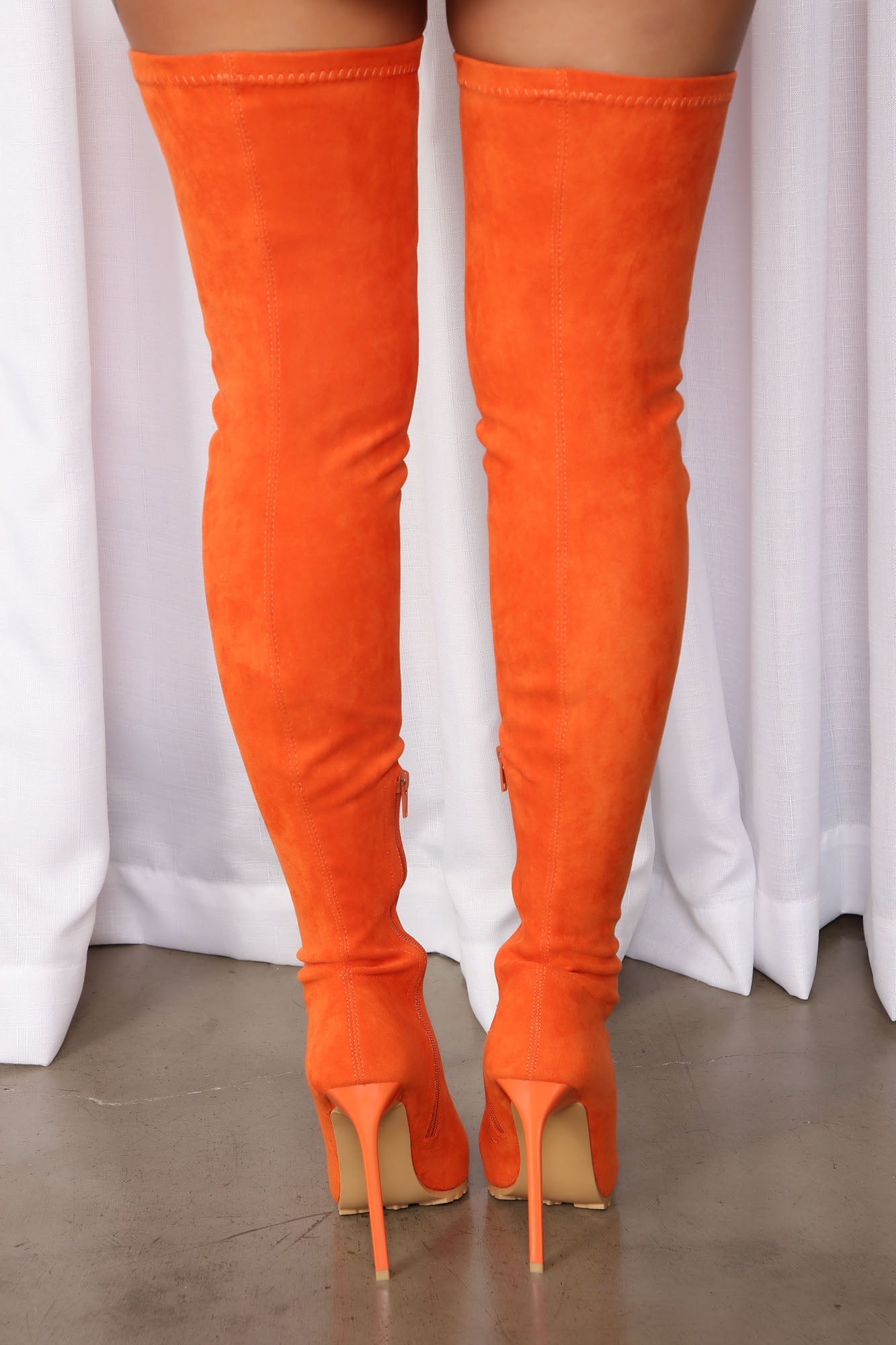 Extra Attention Over The Knee Boots - Orange