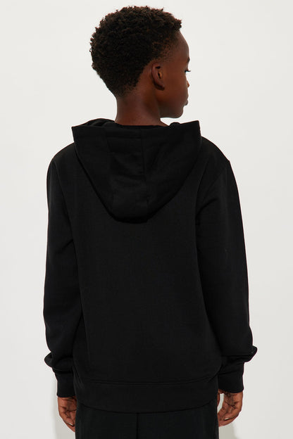 Mini Built Different Patch Fleece Hoodie - Black