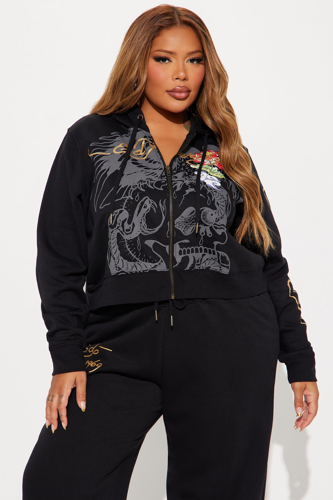 Ed Hardy Dreams Pant Set - Black