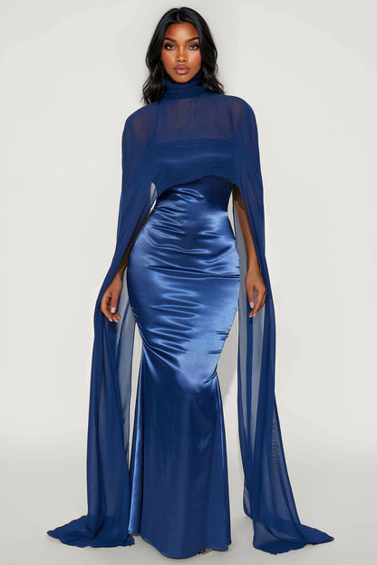 Take That Satin Gown - Navy