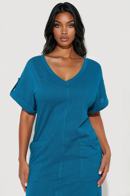 Unbothered 2 Piece Maxi Dress Set - Teal