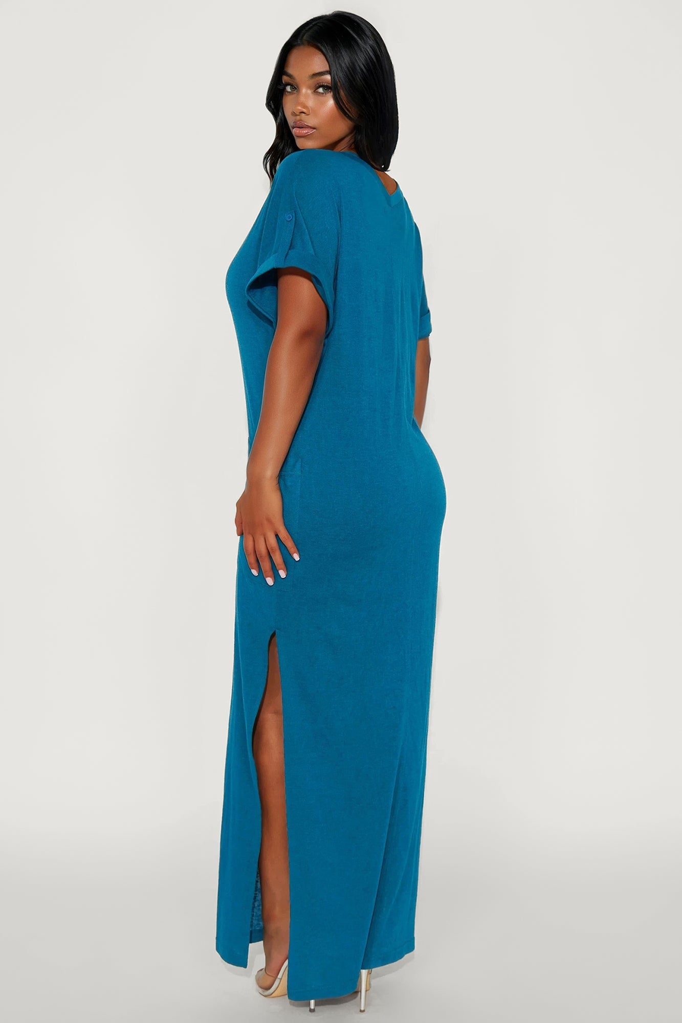 Unbothered 2 Piece Maxi Dress Set - Teal