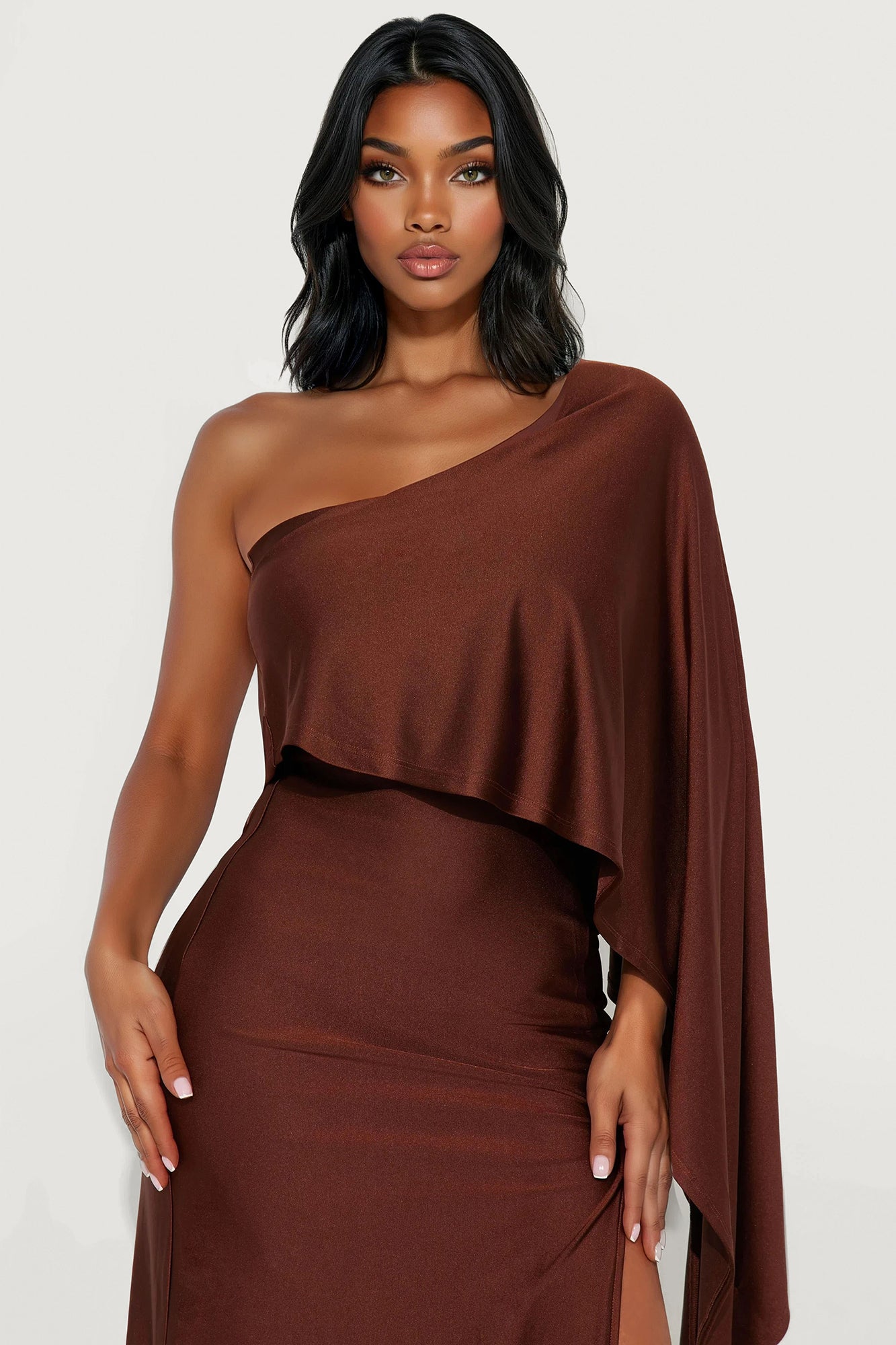Classic Mayhem Draped Maxi Dress - Chocolate