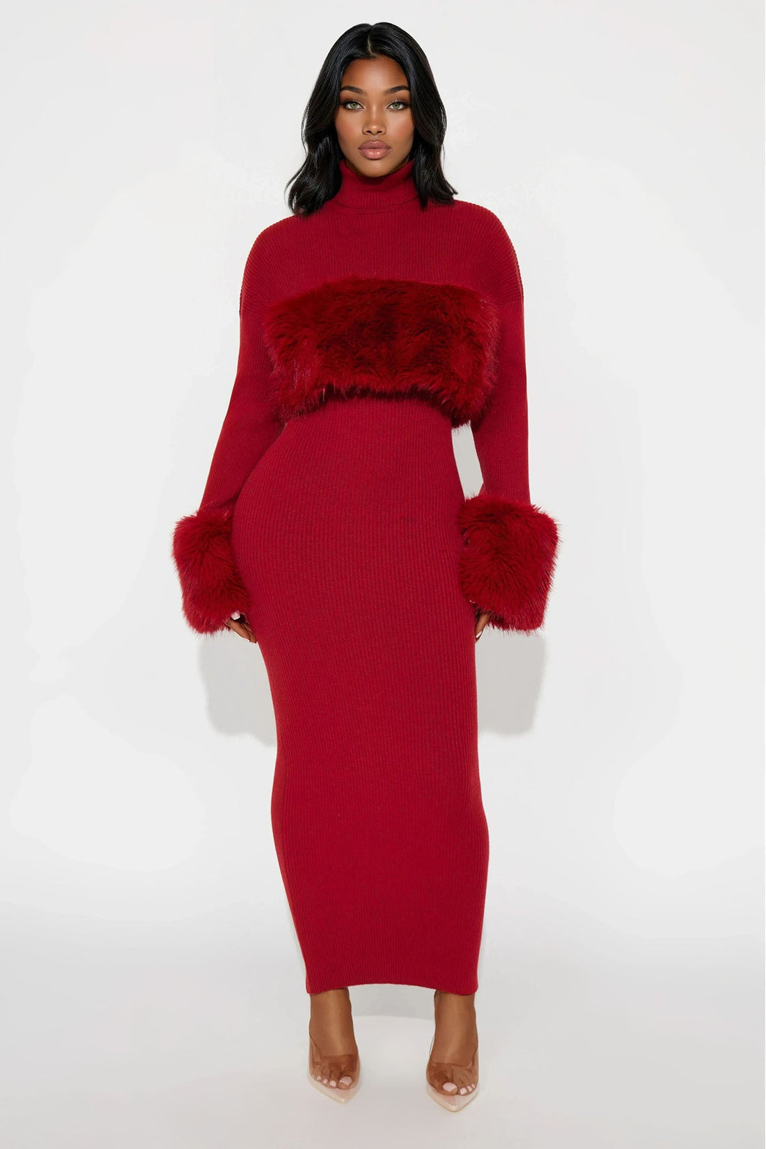 On The Town Maxi Dress Set - DarkRed