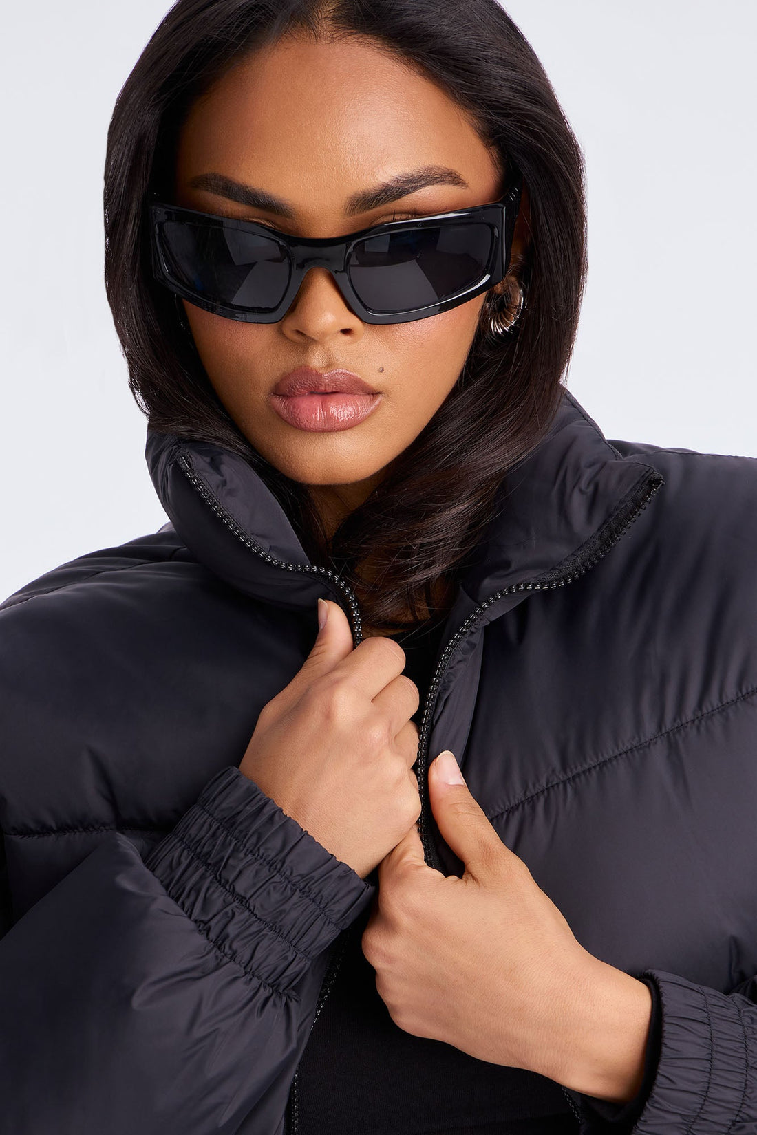 Janet Corset Puffer Jacket - Black