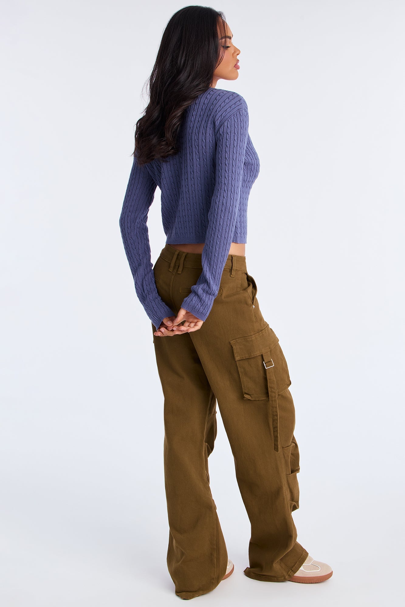 The Classic Cable Knit Cardigan - Blue