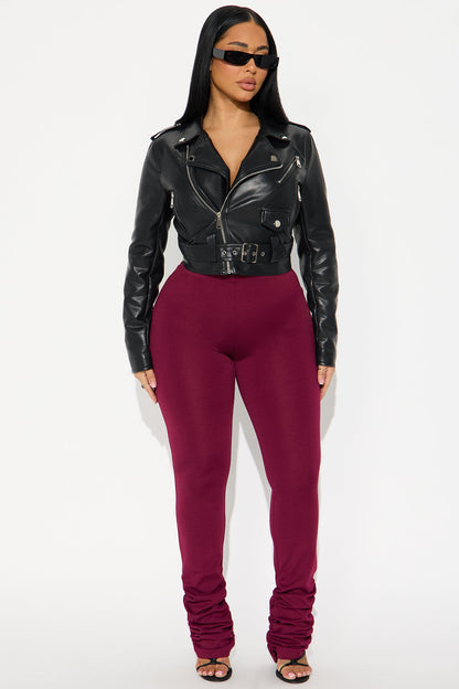 Love Galore Stacked Legging - Wine