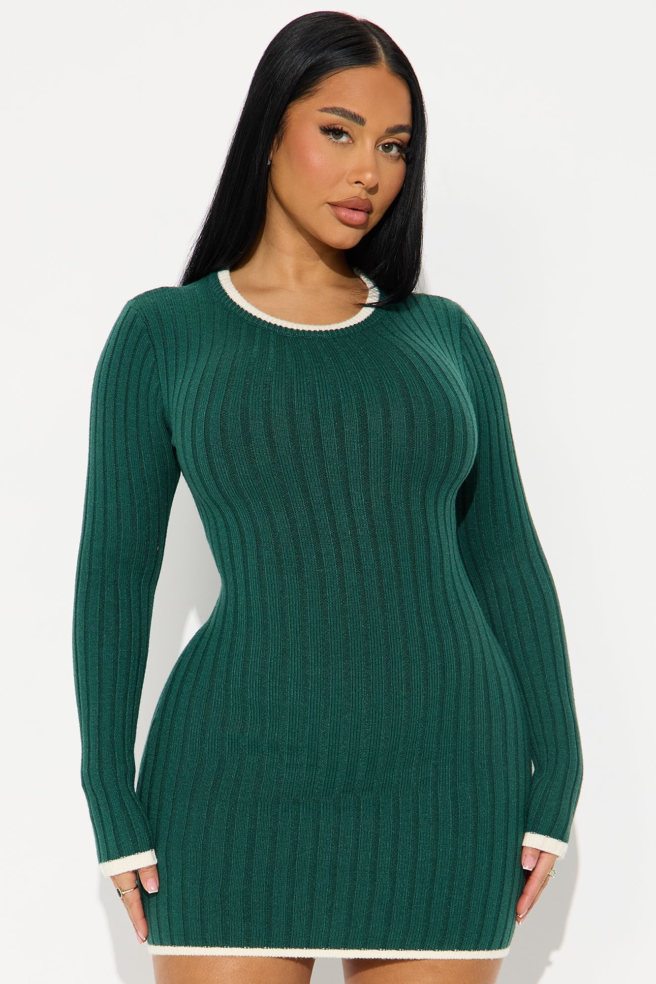 Keep Warm Sweater Mini Dress - Hunter
