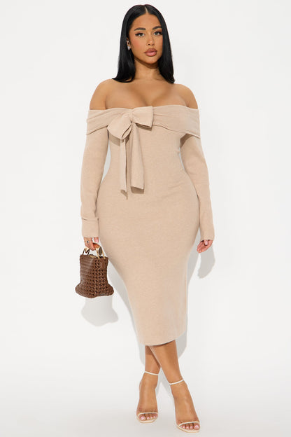 Fresh Spark Midi Dress - Mocha