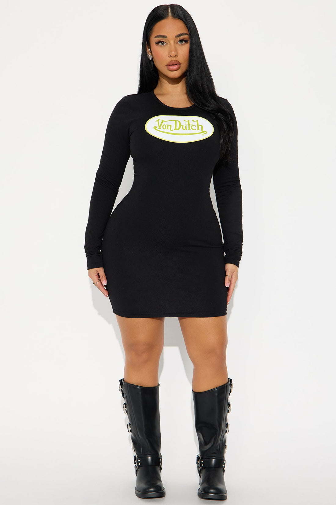 Von Dutch Logo Mini Dress - Black