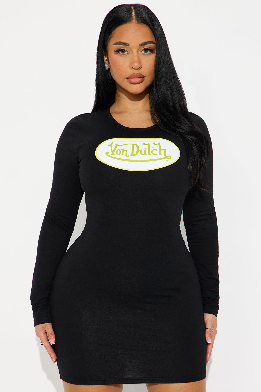 Von Dutch Logo Mini Dress - Black