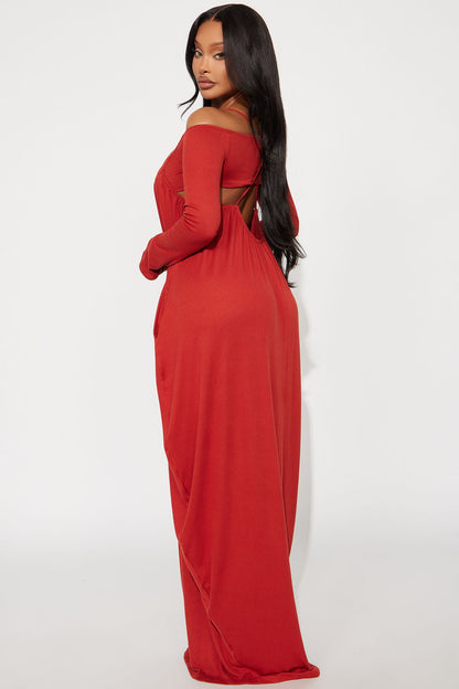 Between Us Maxi Dress Set - Rust