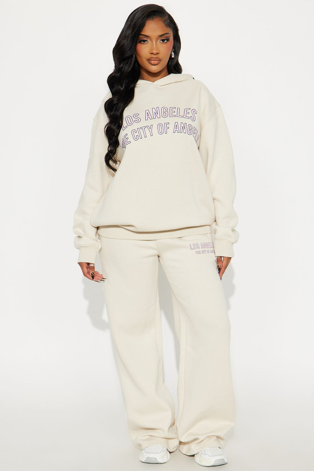 City Of Angels Fleece Pant Set - Taupe