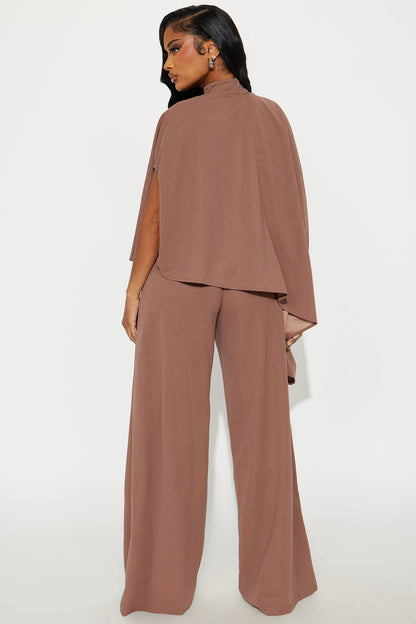 Diana Draped Pant Set - Mocha