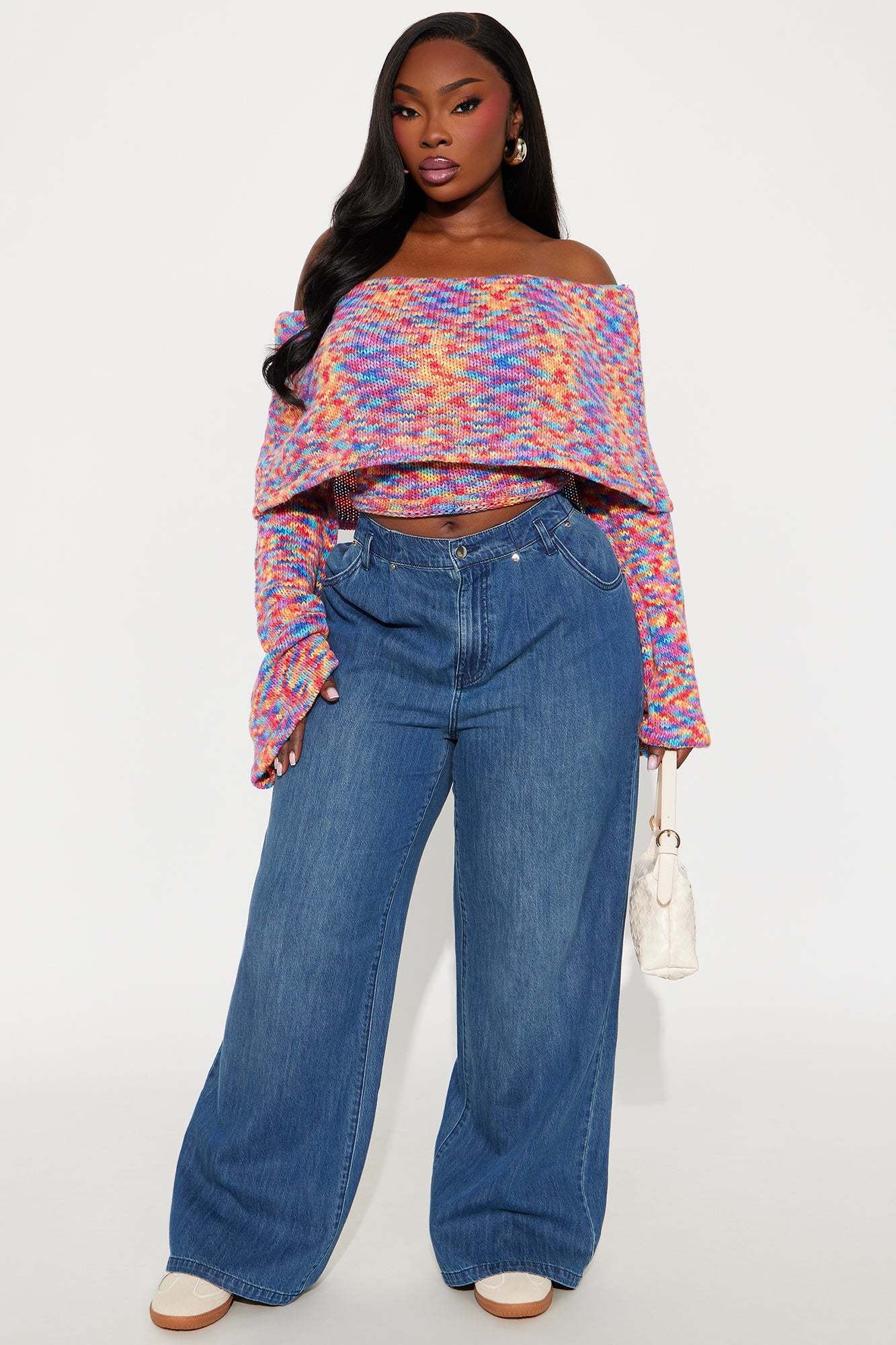 Rainbow Energy Colorblock Sweater Top - Multi Color