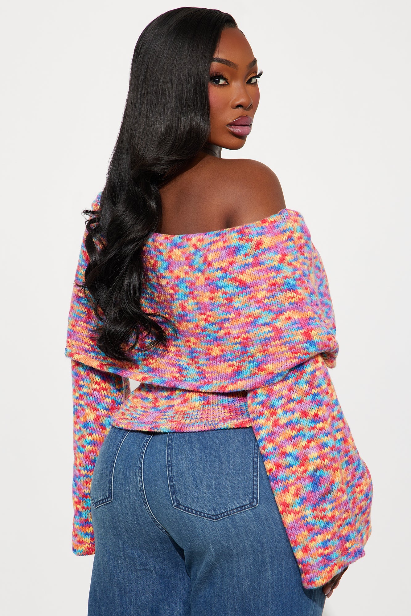 Rainbow Energy Colorblock Sweater Top - Multi Color