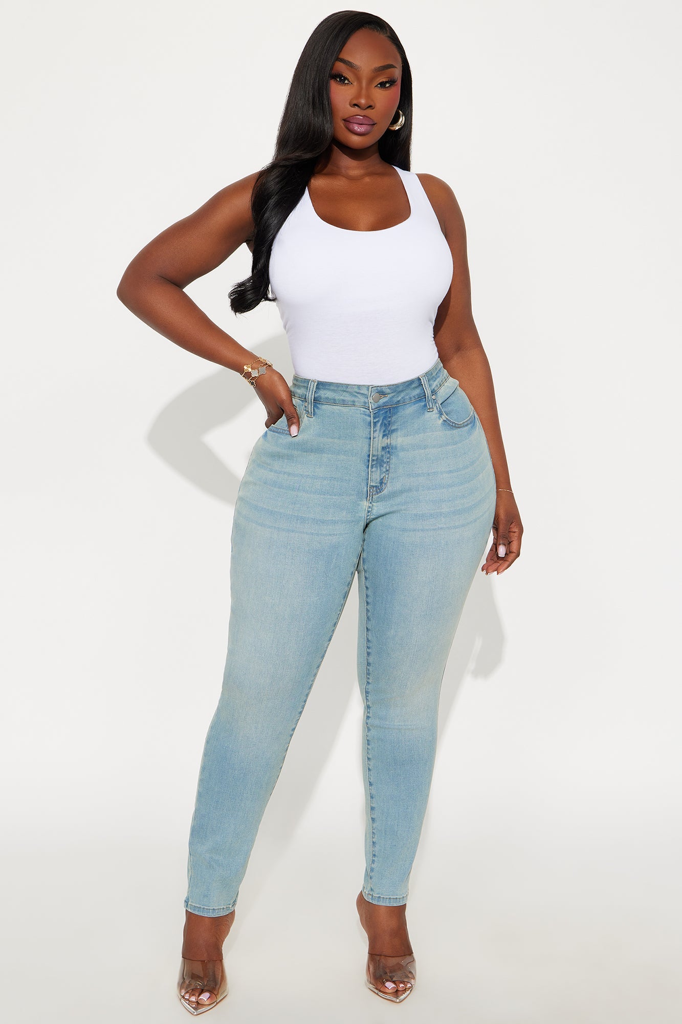 Polished Performance Skinny Jeans - Light Wash