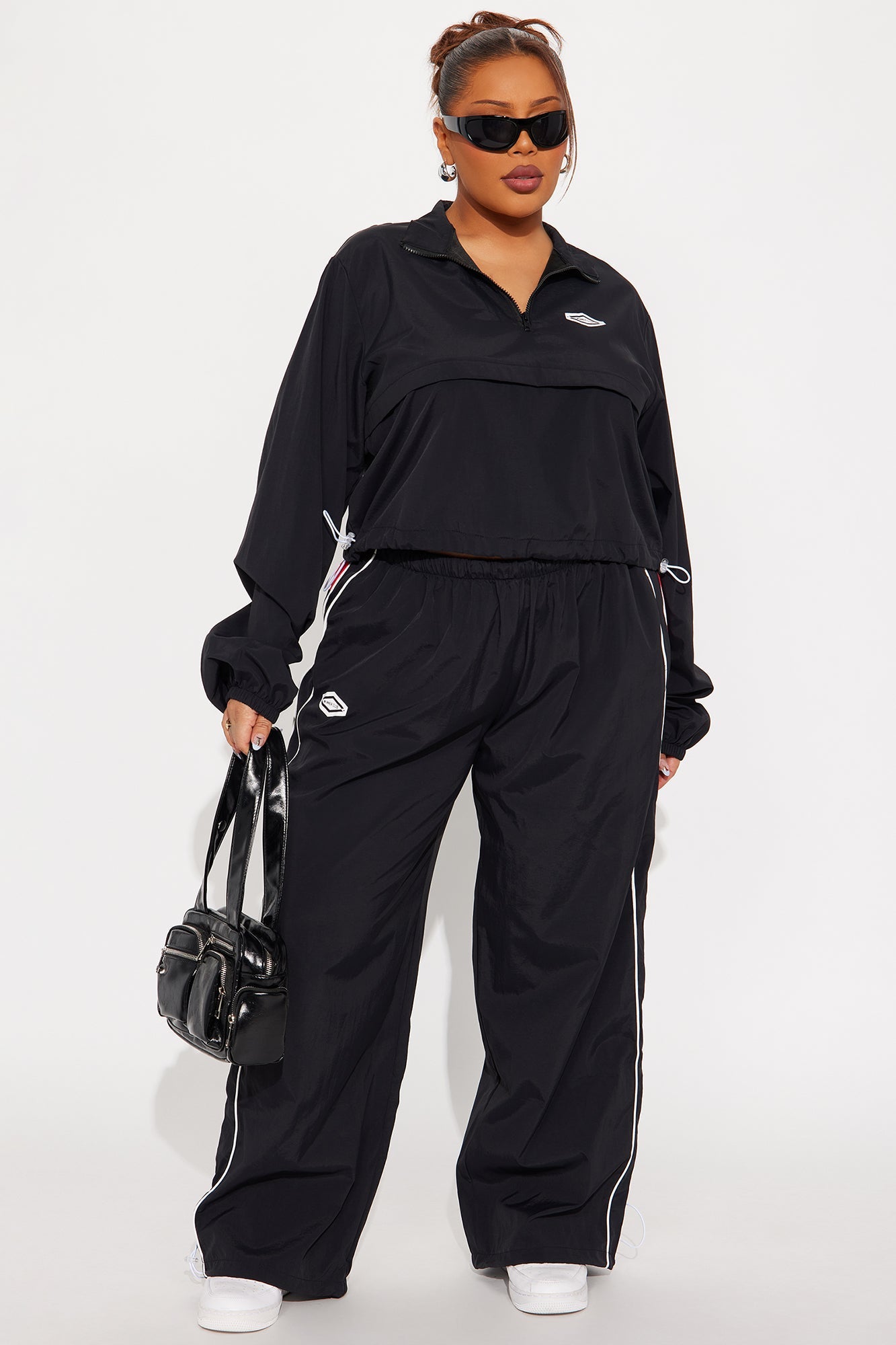 Bella Windbreaker Pant Set - Black