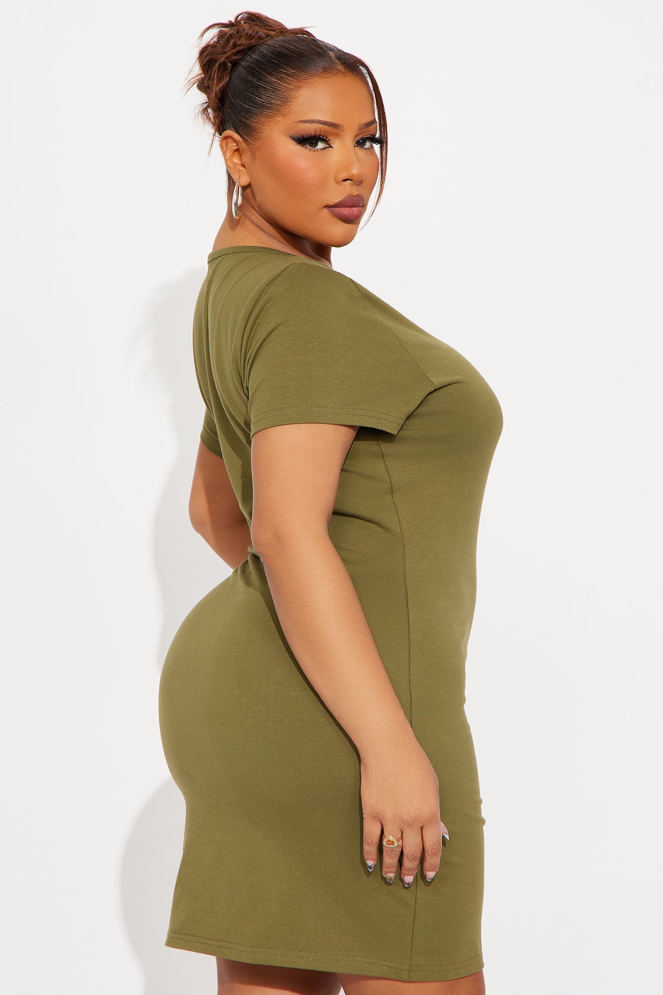 Von Dutch Patch Mini Dress - Olive