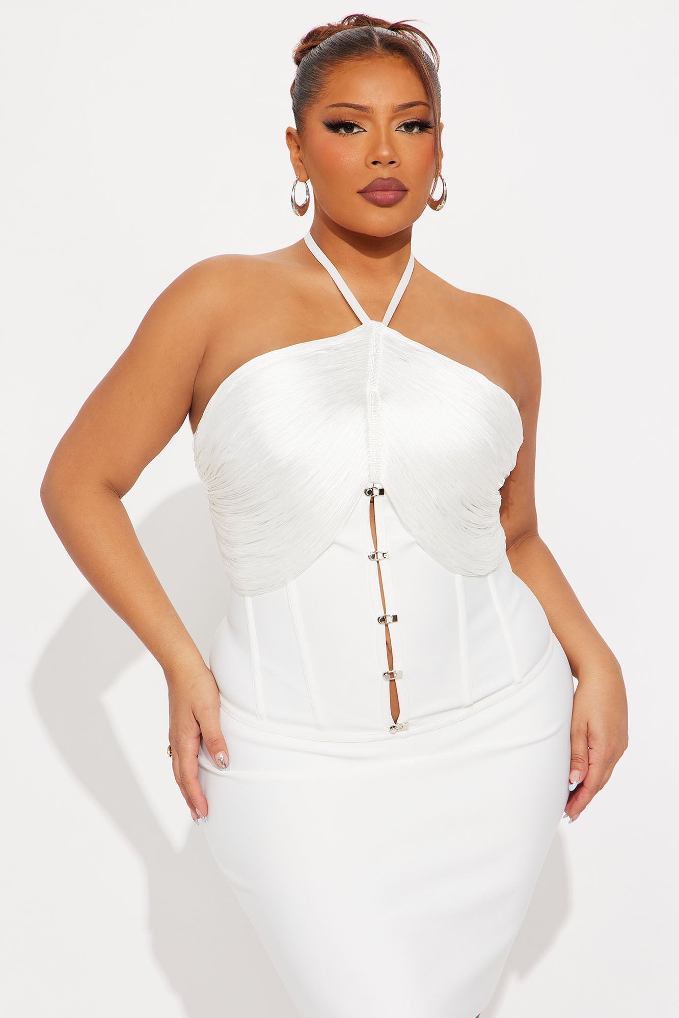 Bebe Fringe Corset Mini Dress - Ivory