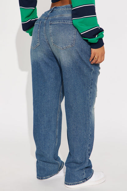 Lana Low Rise Straight Leg Jeans - Dark Wash