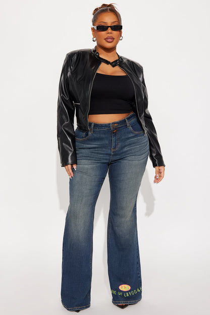 Von Dutch Tint Low Rise Flare Jeans - Dark Wash