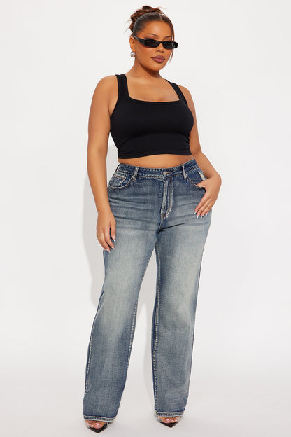 Secret Revealed High Rise Stretch Straight Leg Jeans - Vintage Wash