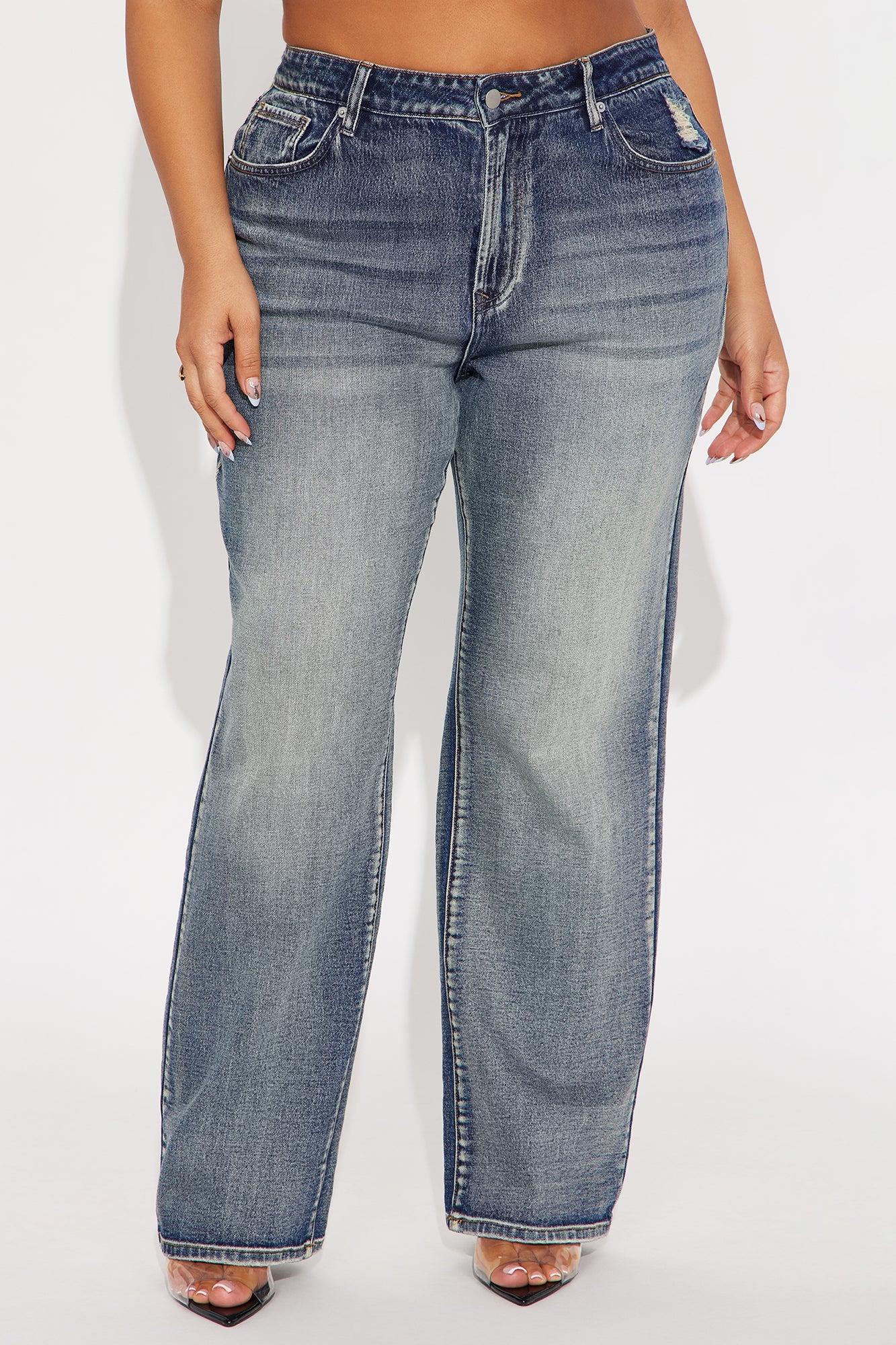 Secret Revealed High Rise Stretch Straight Leg Jeans - Vintage Wash