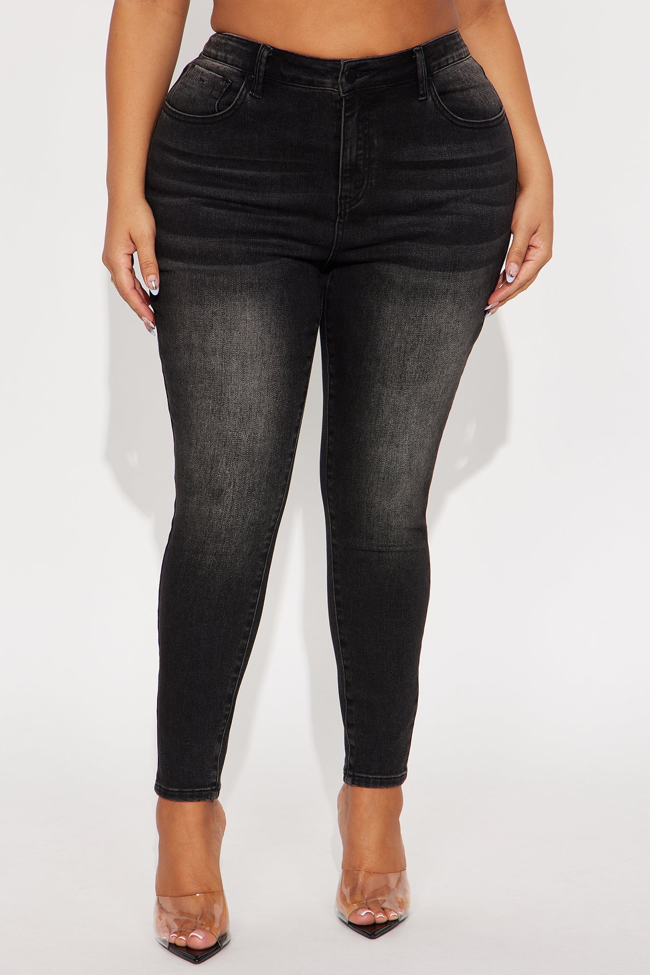 In Forme Ankle Skinny Jeans - Black Wash
