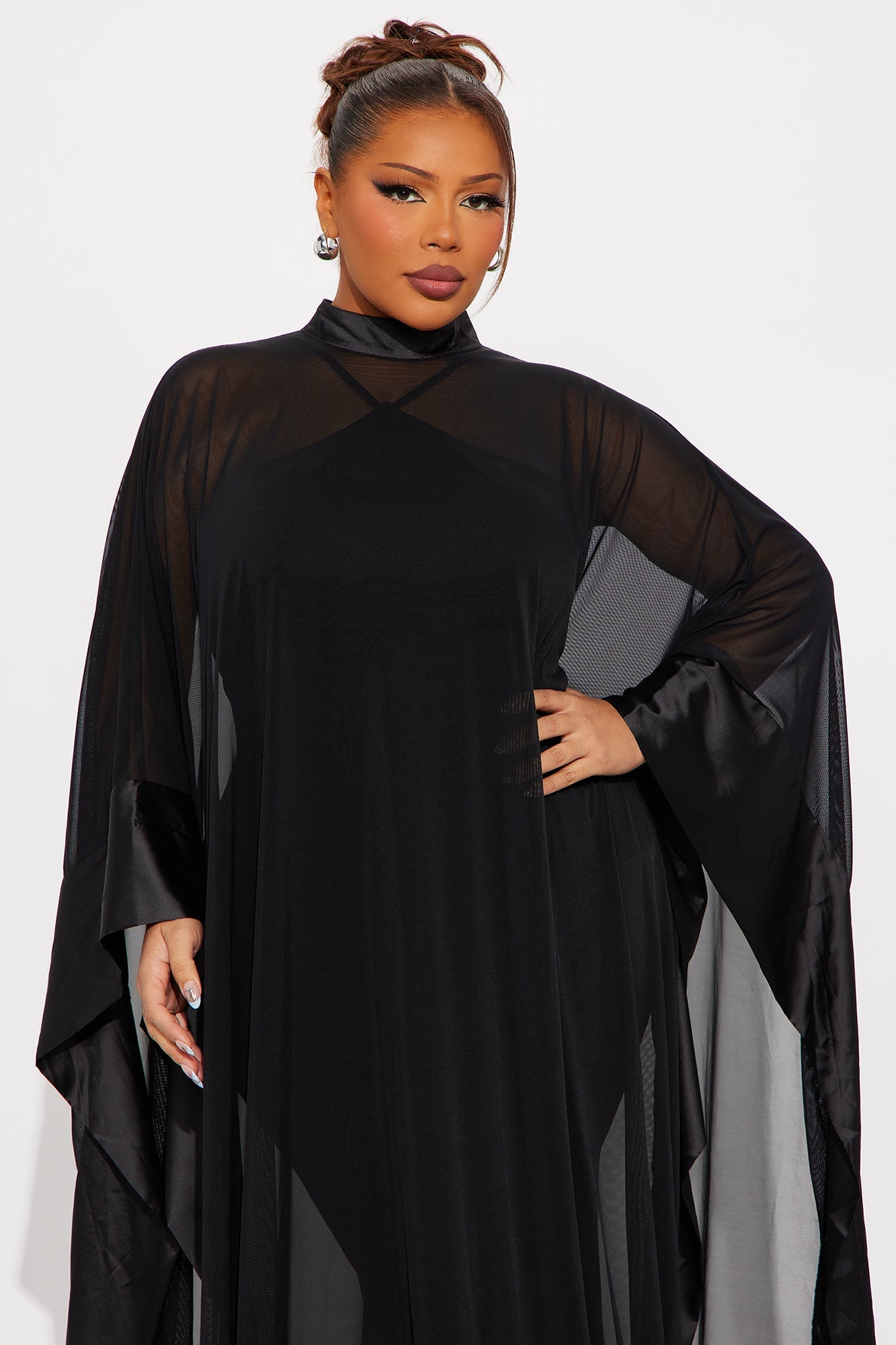 Love Note Mesh Gown - Black