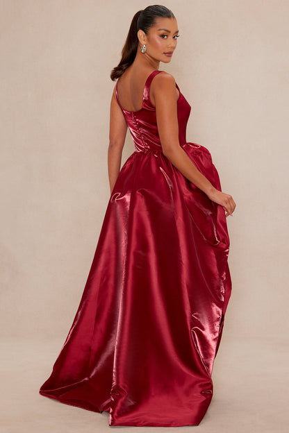 Ravenna Rosette Gown - Burgundy