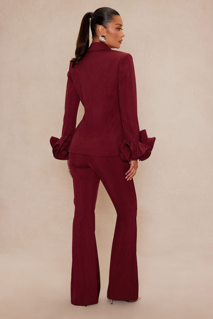 Amora Blazer Suit Set - Burgundy