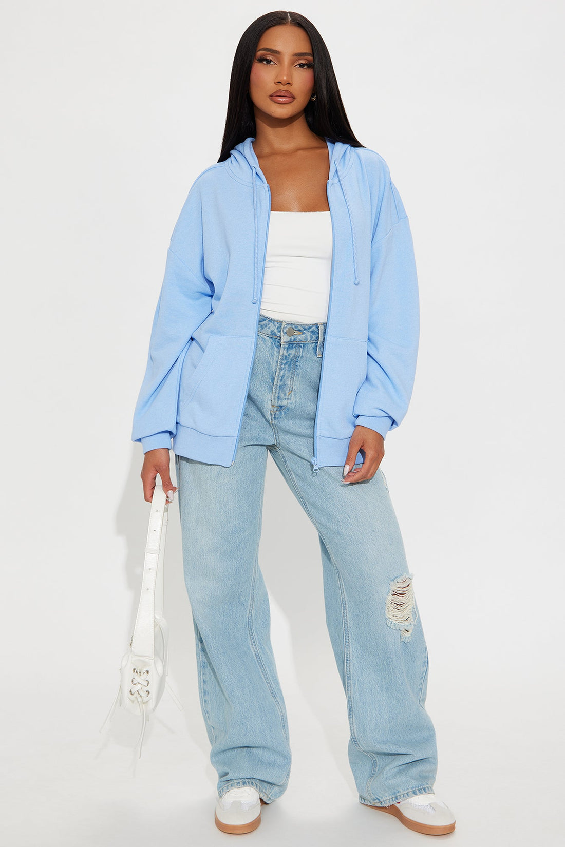 Melanie Zip Up Hoodie - Blue