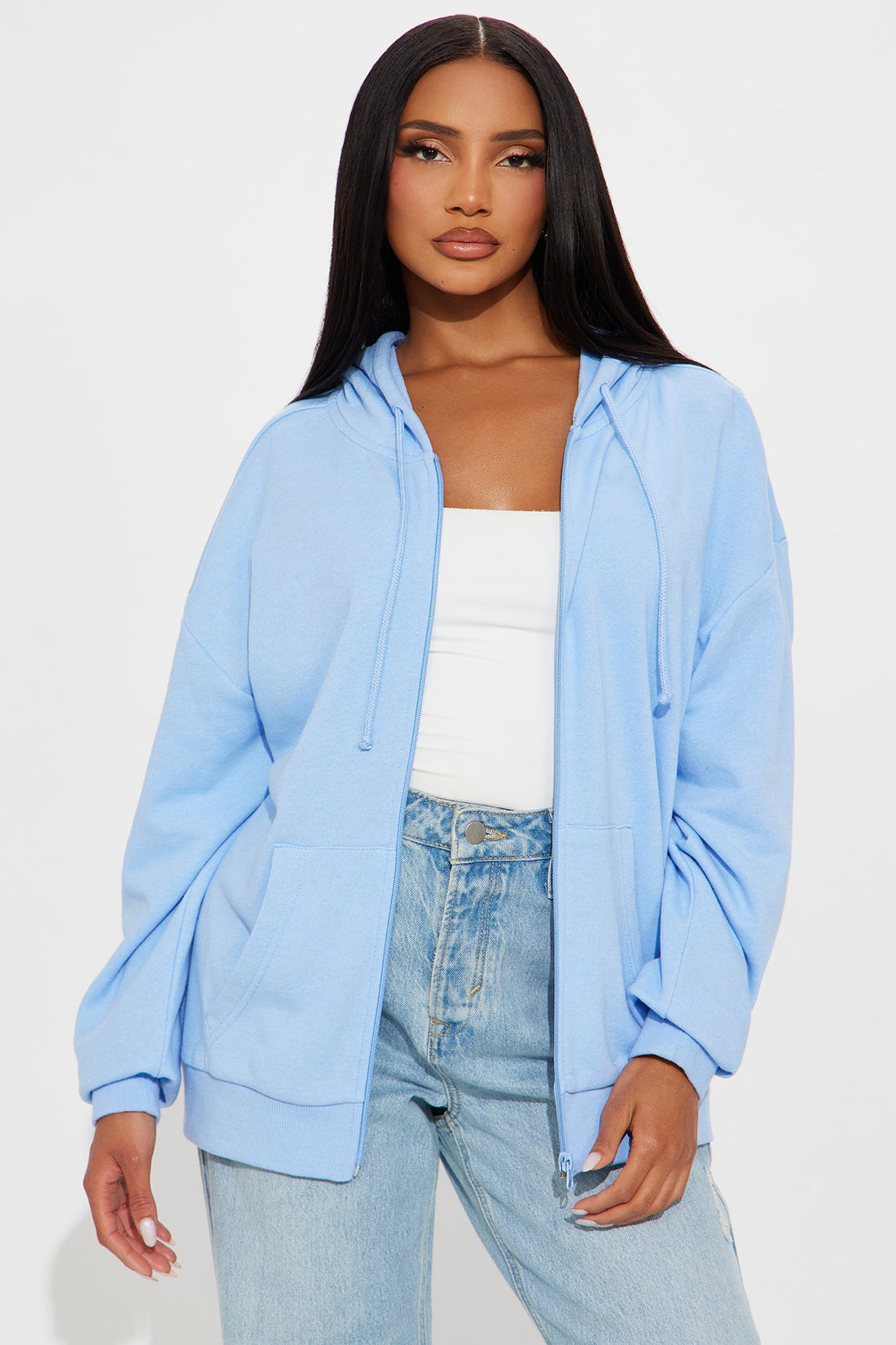 Melanie Zip Up Hoodie - Blue