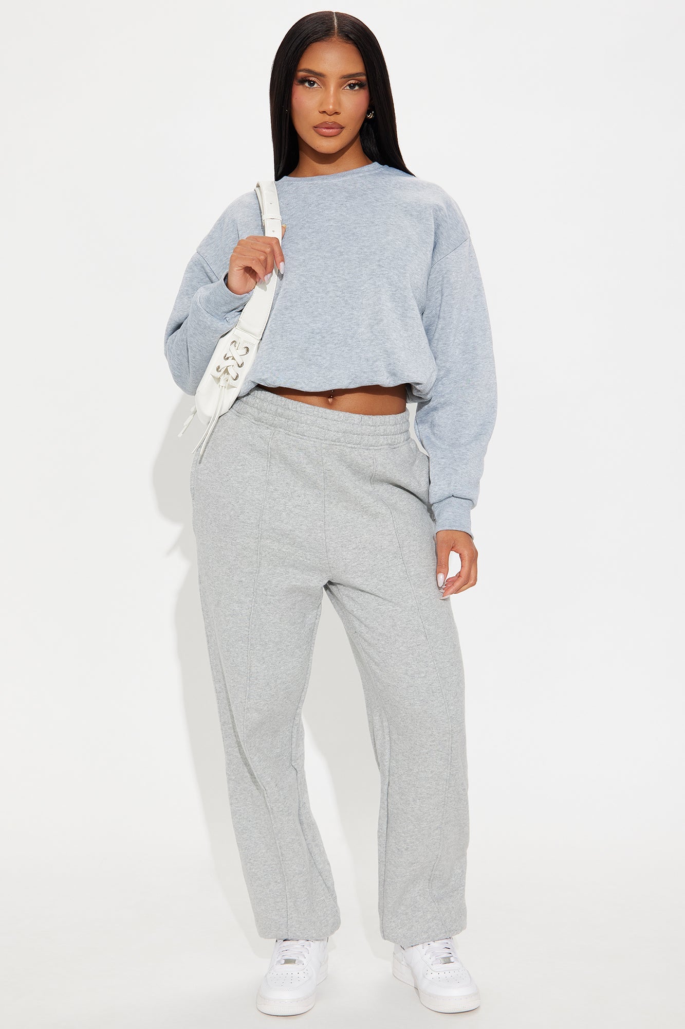 Classic Look Bubble Fleece Sweatshirt - Heather Grey